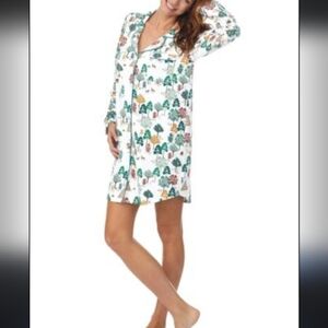 BedHead Pajamas Organic Jersey Sleepshirt Woman's Medium Off The Grid cabin
